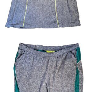 Women’s Size 3X 2 Piece Cotton Activewear Set Short Sleeve Top & Capri Pants